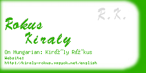 rokus kiraly business card